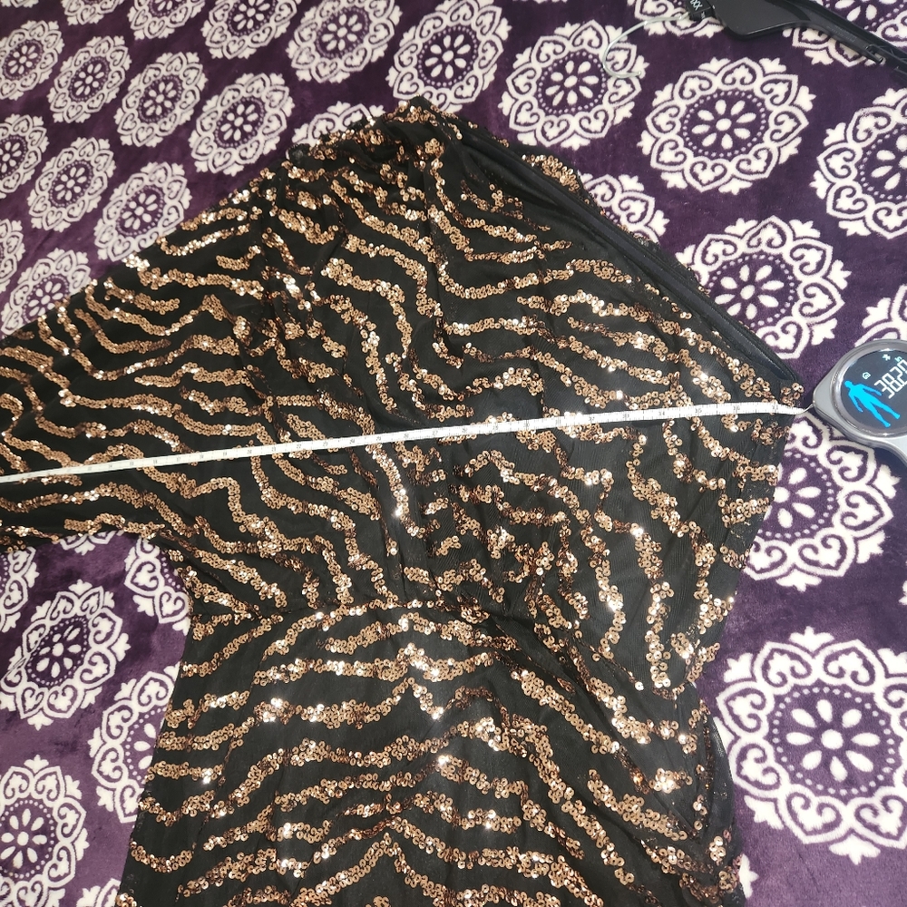 City Chic Size 16 Black and Rose Gold Sequin Party Dress - Picture 8 of 8